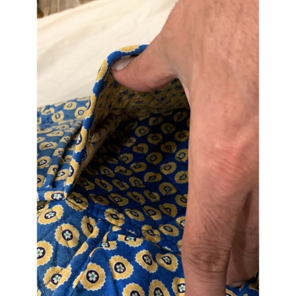 Vera Bradley Riviera Blue‎ Yellow Adjustable Strap Large Shoulder Bag - Picture 5 of 9